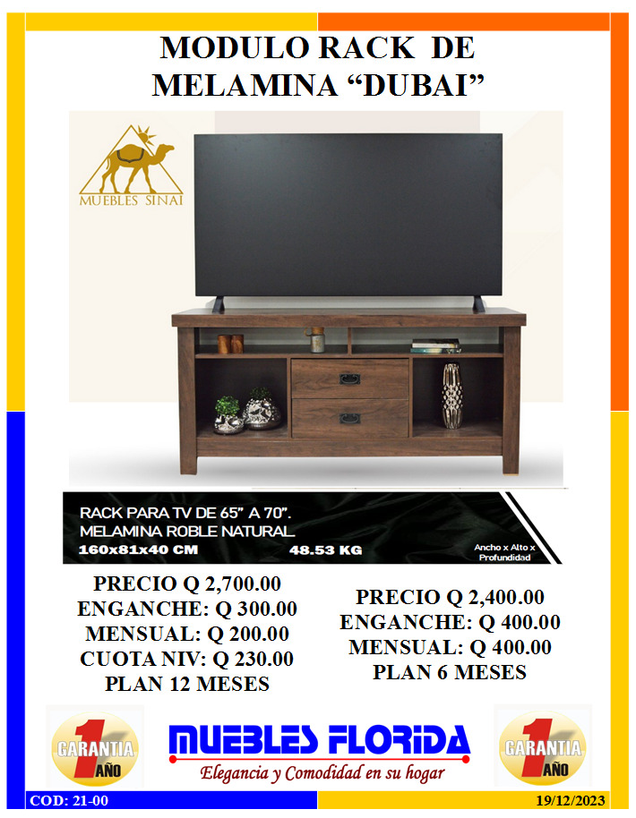 MODULO DE MELAMINA DUBAI